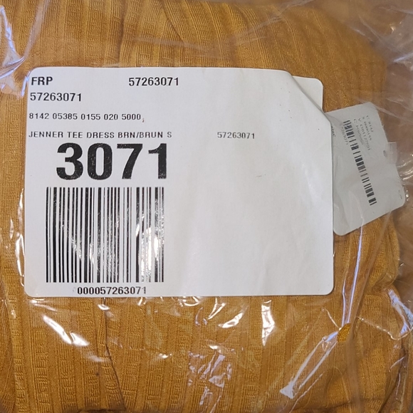 New Free People Simone Jenner Tee Dress Mustard S - Picture 10 of 12